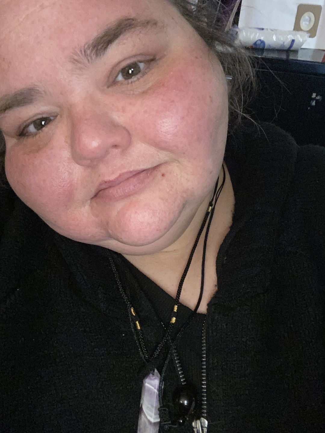 Customer photo review of Obsidian Stone Necklace