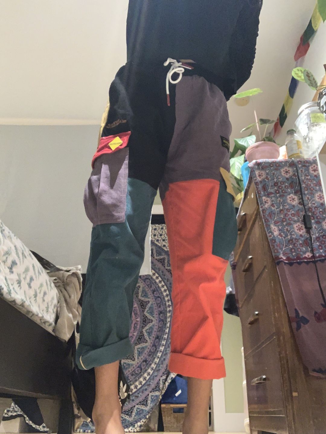 Customer photo review of Aelfric Eden "Back to 90's" Patchwork Color Block Corduroy Pants