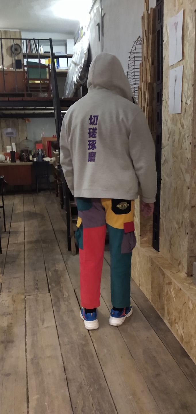 Customer photo review of Aelfric Eden "Back to 90's" Patchwork Color Block Corduroy Pants