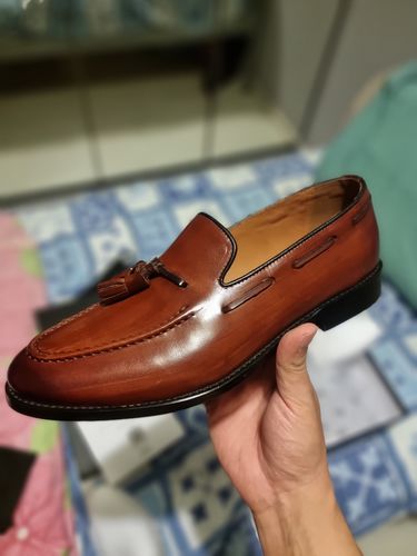 Customer photo review of Tassel Loafer - Cognac Tan (Hand Painted Patina)