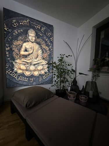 Customer photo review of Leuchtbild | Goldener Buddha | Hochformat
