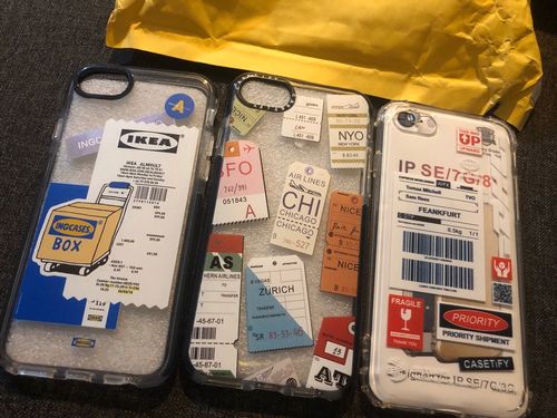 Customer photo review of Air Ticket Label iPhone Case
