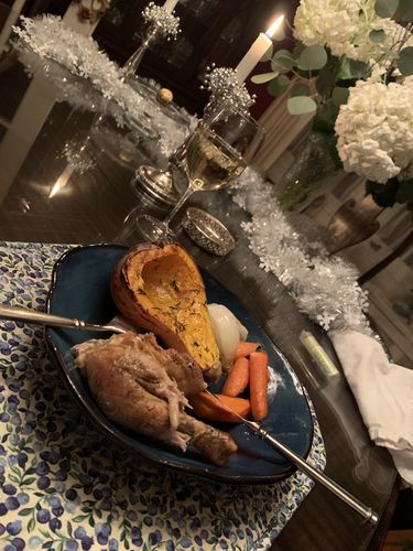 Customer photo review of Ocean Waves Deep Blue Plates