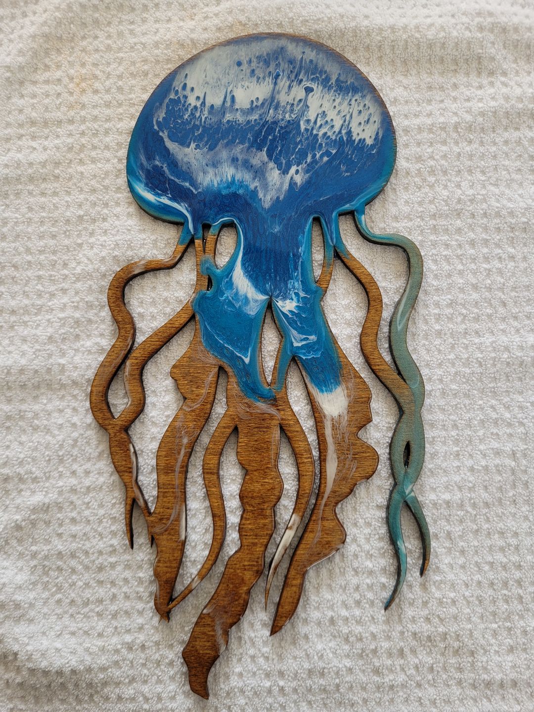 Customer photo review of Unfinished Wooden Jellyfish Jelly Fish Silhoutte - Craft- up to 24" DIY