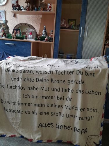 Customer photo review of Postkarten Decke - An meine Tochter von Papa