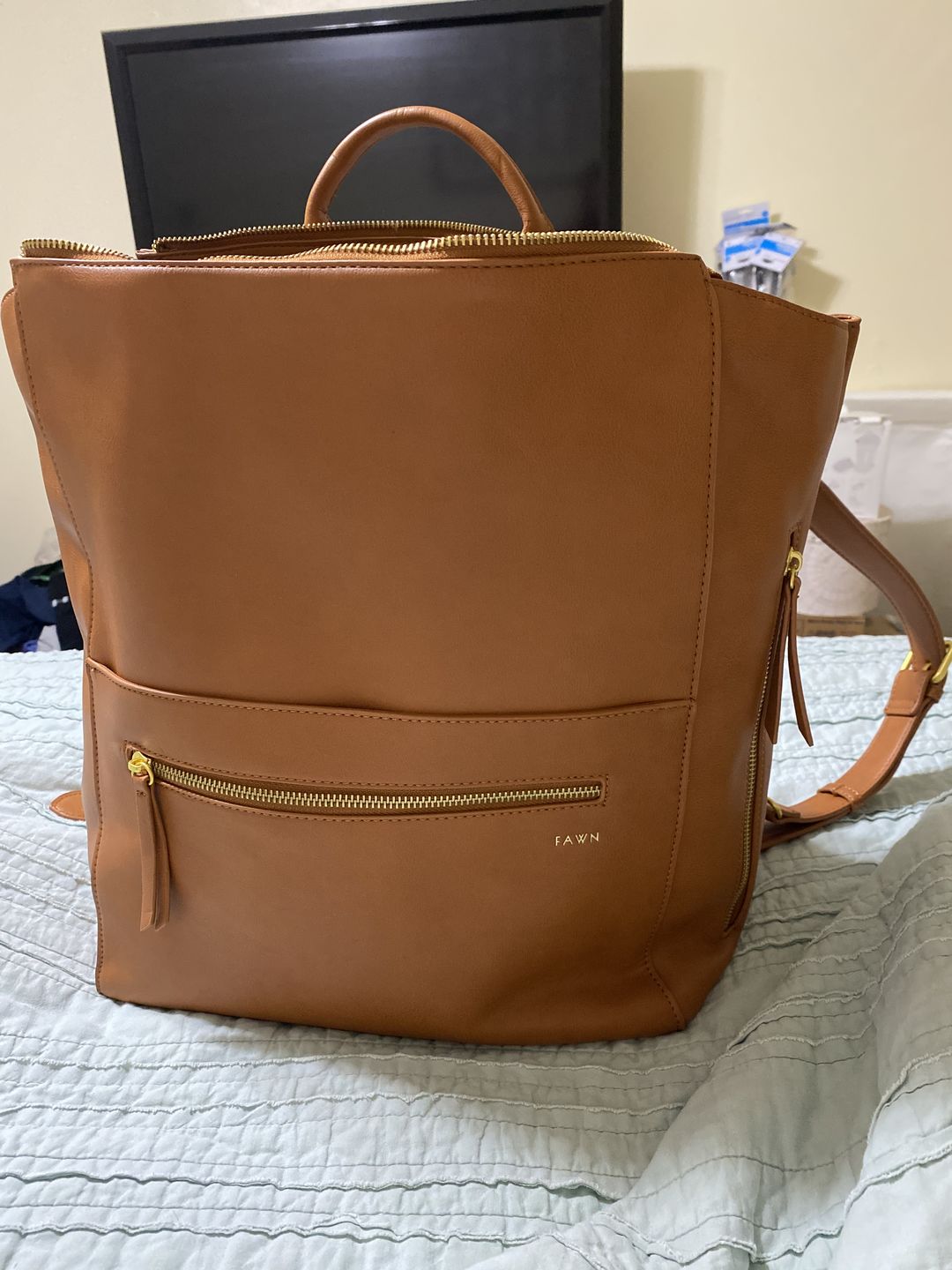 Customer photo review of The Square Diaper Bag - Brown