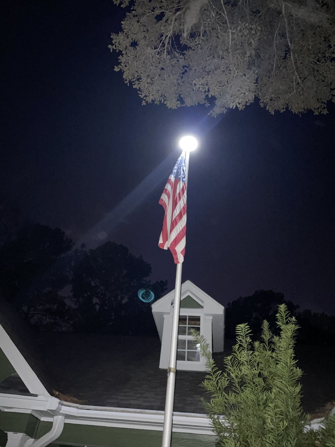 Customer photo review of 42 LED Outdoor Solar Power Flag Pole Lights