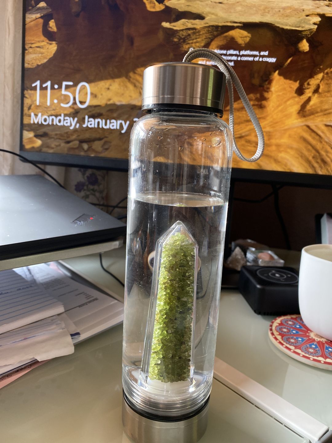 Customer photo review of Crystal Elixir Water Bottle