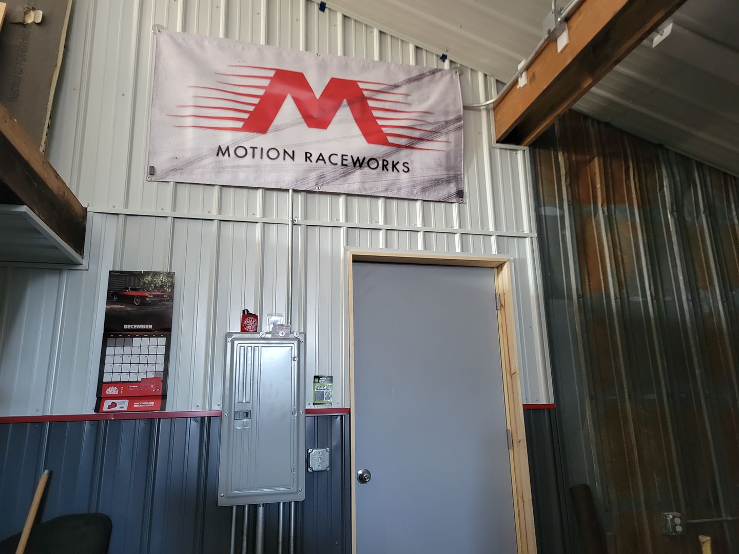 Customer photo review of Motion Raceworks Shop Banner 3'x6'