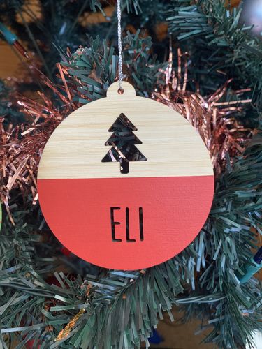 Customer photo review of Personalised Christmas Tree Bauble
