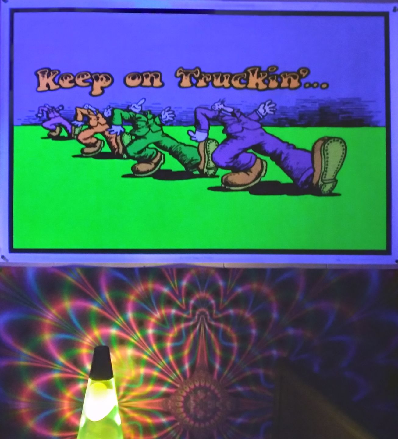 Customer photo review of Keep on Truckin' Blacklight Poster
