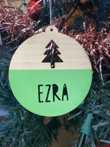 Customer photo review of Personalised Christmas Tree Bauble