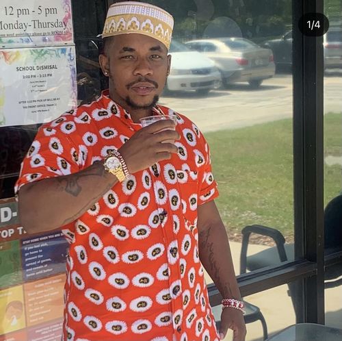 Customer photo review of African Print Abidemi Short Sleeve Shirt