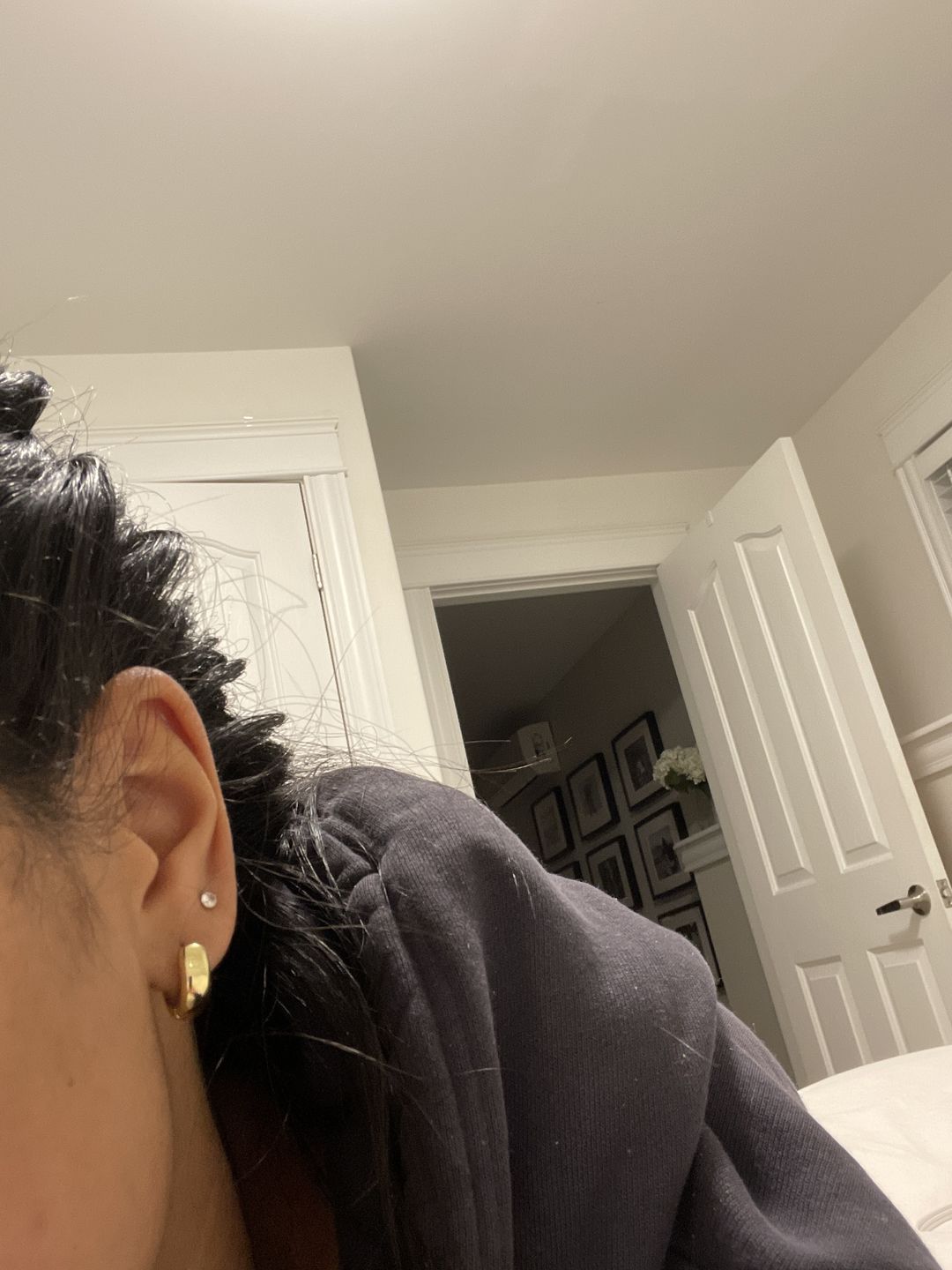 Customer photo review of Zirconia Stud Earrings - 14 Karat Gold