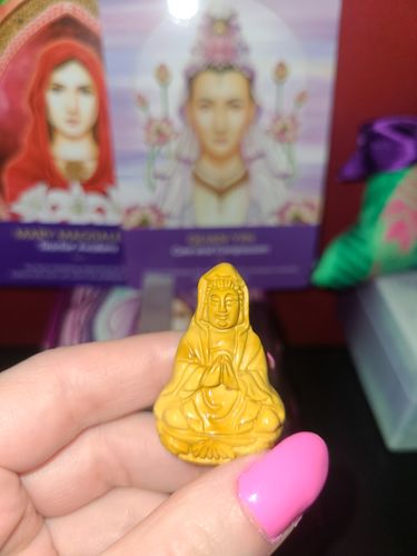 Customer photo review of Yellow Mookaite Quan Yin - Add-On - Australia - Intuition, Awareness, Healing - Sacral Chakra