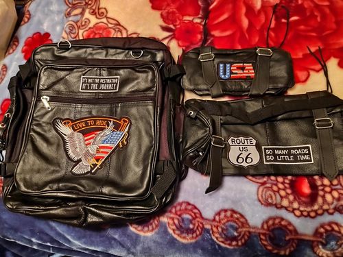 diamond plate buffalo leather backpack