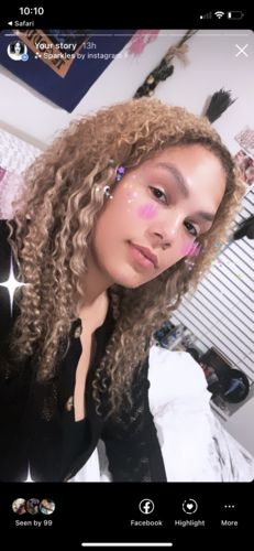 Customer photo review of Curly Ash Blonde