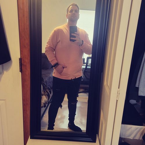 Customer photo review of Size Up Rose Acid Inferior Crewneck