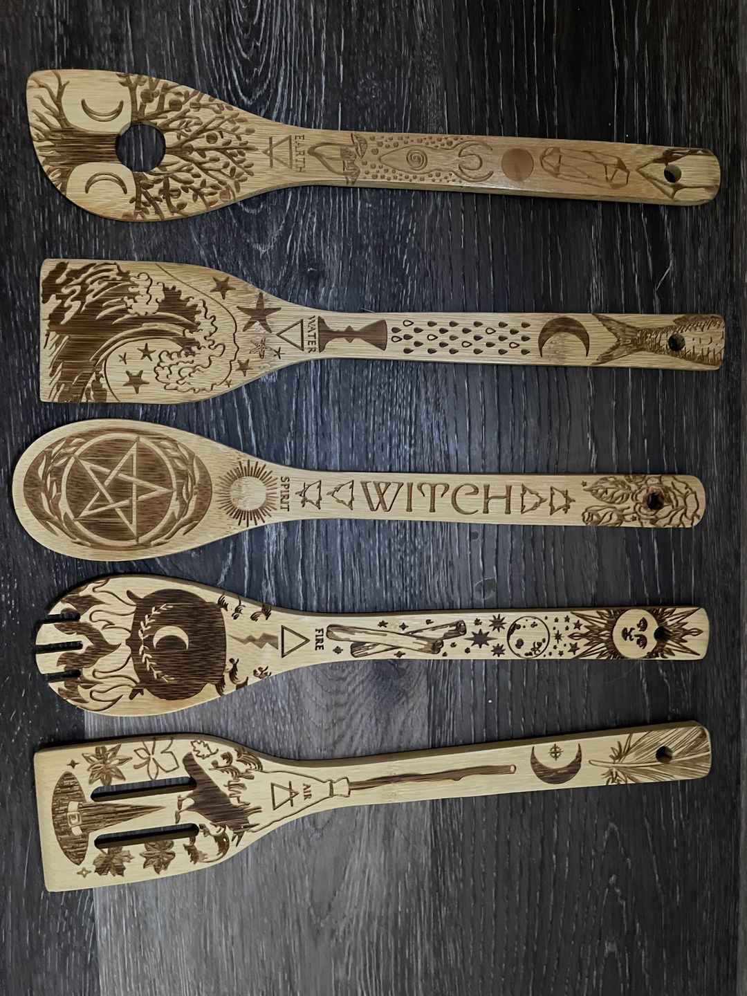 Customer photo review of The 5 Elements Bamboo Large Kitchen Utensils Set