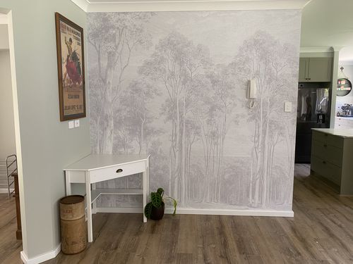 Customer photo review of Eucalyptus Trees Wallpaper Mural