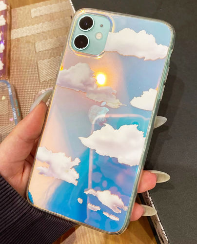 Customer photo review of Transparent Clouds iPhone Case
