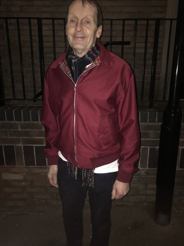 Customer photo review of Mens Classic Harrington Jacket - Burgundy