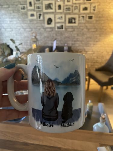 Customer photo review of Girl & Dogs - Life is better with a dog Personalised Mug