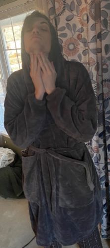 Customer photo review of The Long And Soft Oversized Blanket Robe