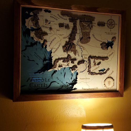 Customer photo review of 3D EARTH WOOD MAP