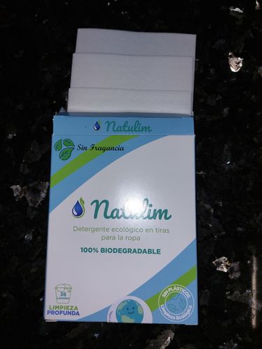 Customer photo review of Eco-Tiras de Detergente 40 lavados Natulim