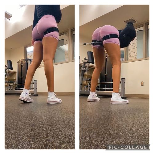 Customer photo review of Lilac Contour Scrunch Butt Biker Shorts