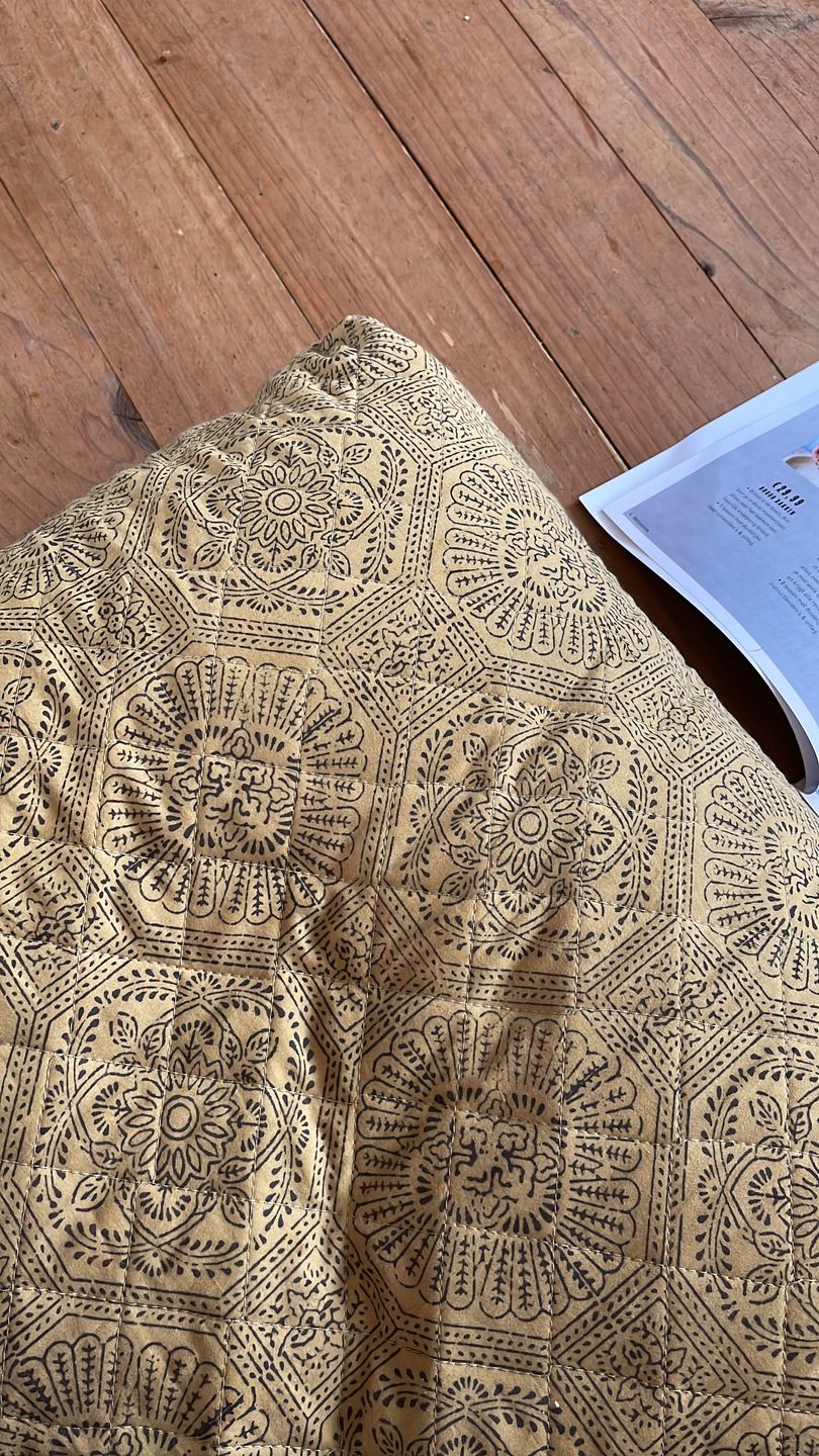 Customer photo review of Meditation Cushion - Mustard Flower Zabuton