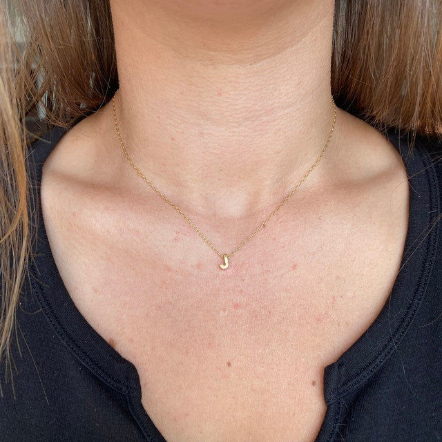 Customer photo review of Personalized Tiny Initial Necklace