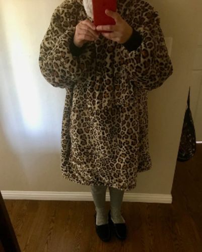 Customer photo review of The Multi Patterned Fleece Blanket Hoodie