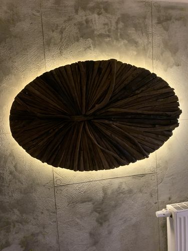Customer photo review of Wandlampe Holz LUNAR