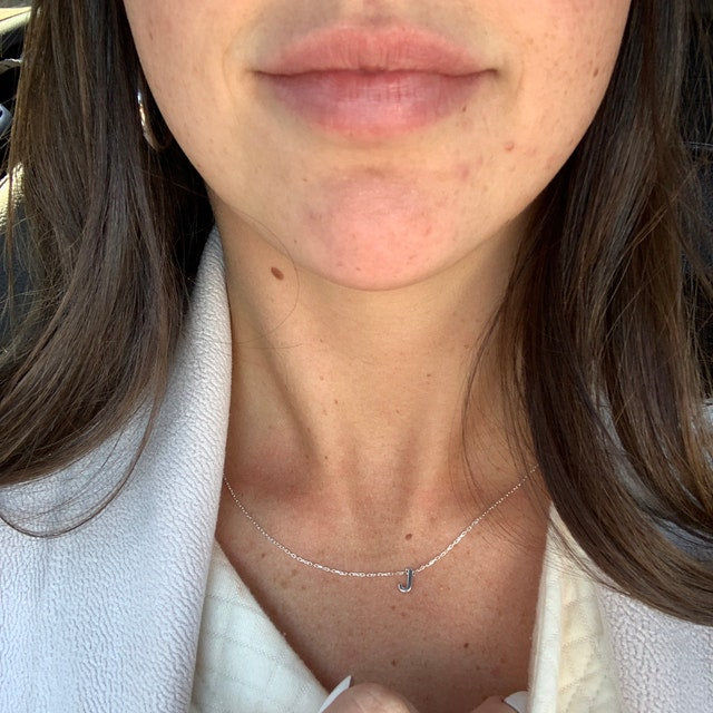 Customer photo review of Personalized Tiny Initial Necklace