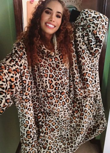 Customer photo review of The Multi Patterned Fleece Blanket Hoodie