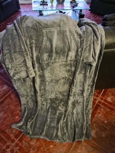 Customer photo review of The Long and Warm Solid Fleece Oversized Blanket Hoodie