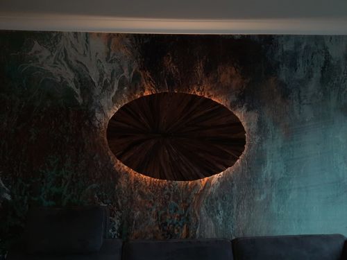 Customer photo review of Wandlampe Holz LUNAR