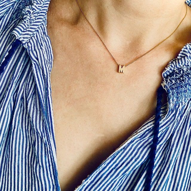 Customer photo review of Personalized Tiny Initial Necklace