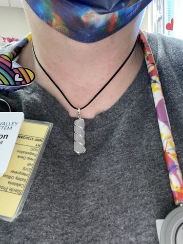 Customer photo review of Quartz Spiral Pendant