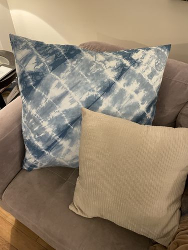 Customer photo review of Shibori Throw Pillow - Indigo / Cloud
