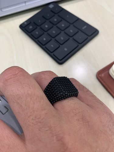 Customer photo review of STUDDED PUNK CUBE RING