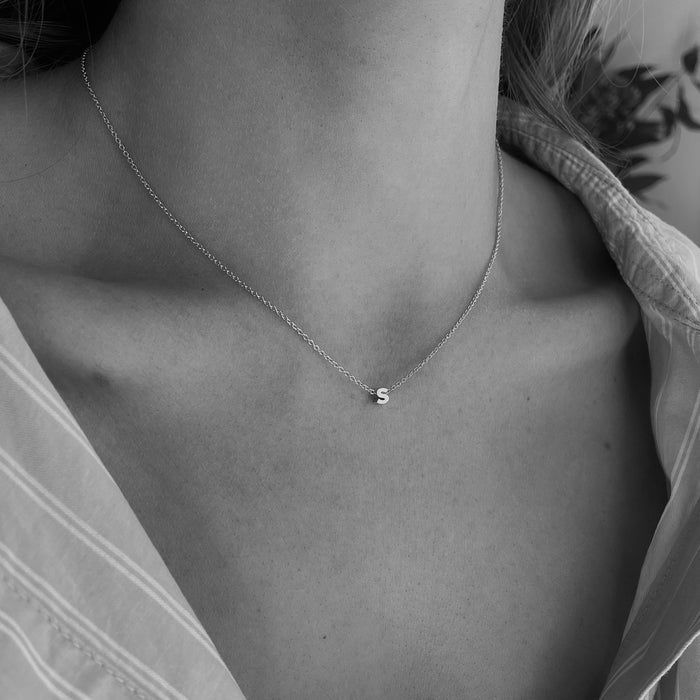 Customer photo review of Personalized Tiny Initial Necklace