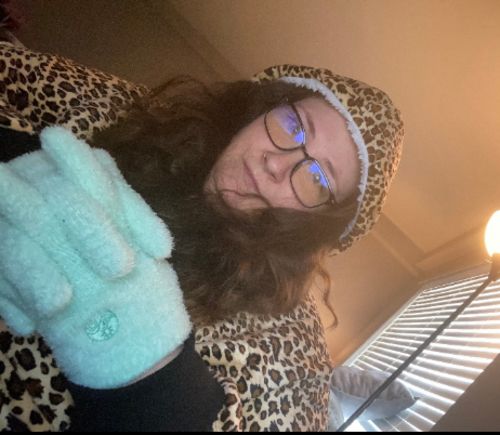 Customer photo review of The Multi Patterned Fleece Blanket Hoodie