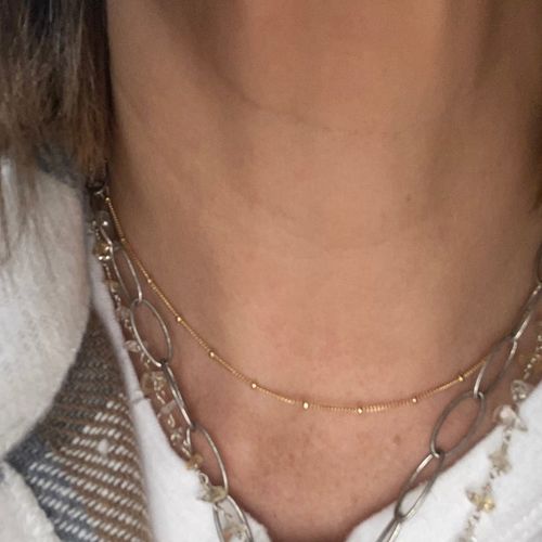 Customer photo review of BAILEY Necklace Gold Vermeil