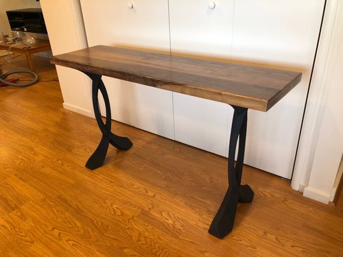 Customer photo review of Console Table Legs & Side Table Legs | Metal Table Legs, Metal Desk Legs, Set of 2 Legs, Flowyline Metal Design | 207 Curva
