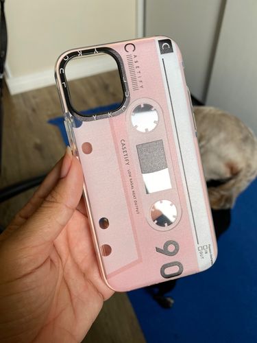 Customer photo review of Retro Cassette Tape iPhone Case