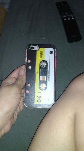 Customer photo review of Retro Cassette Tape iPhone Case