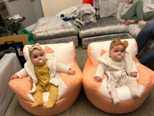 Customer photo review of Personalised Pink Star Bean Bag Chair